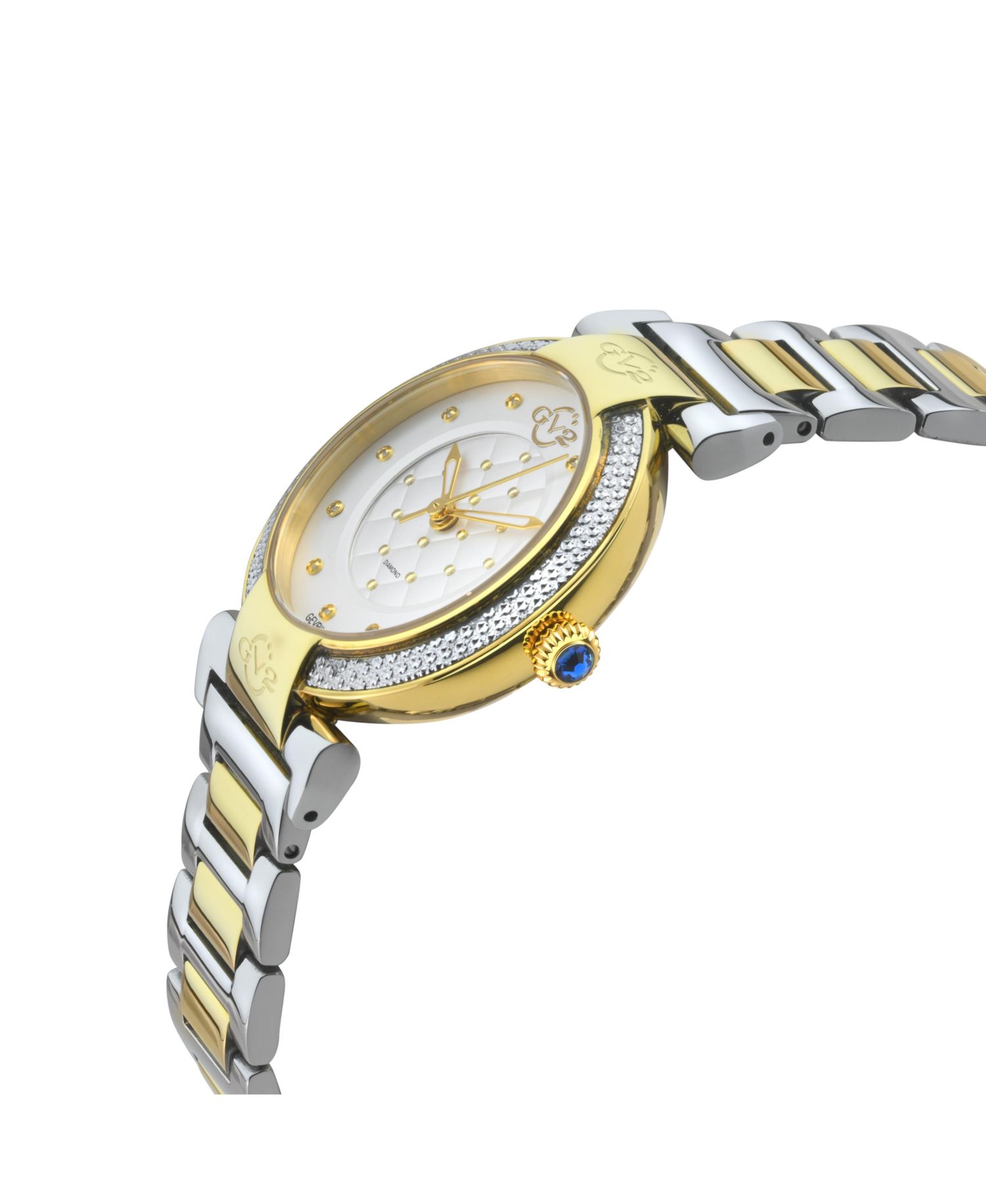 Women's Berletta Swiss Quartz Diamond Two toned SS IPYG Stainless Steel Bracelet Watch