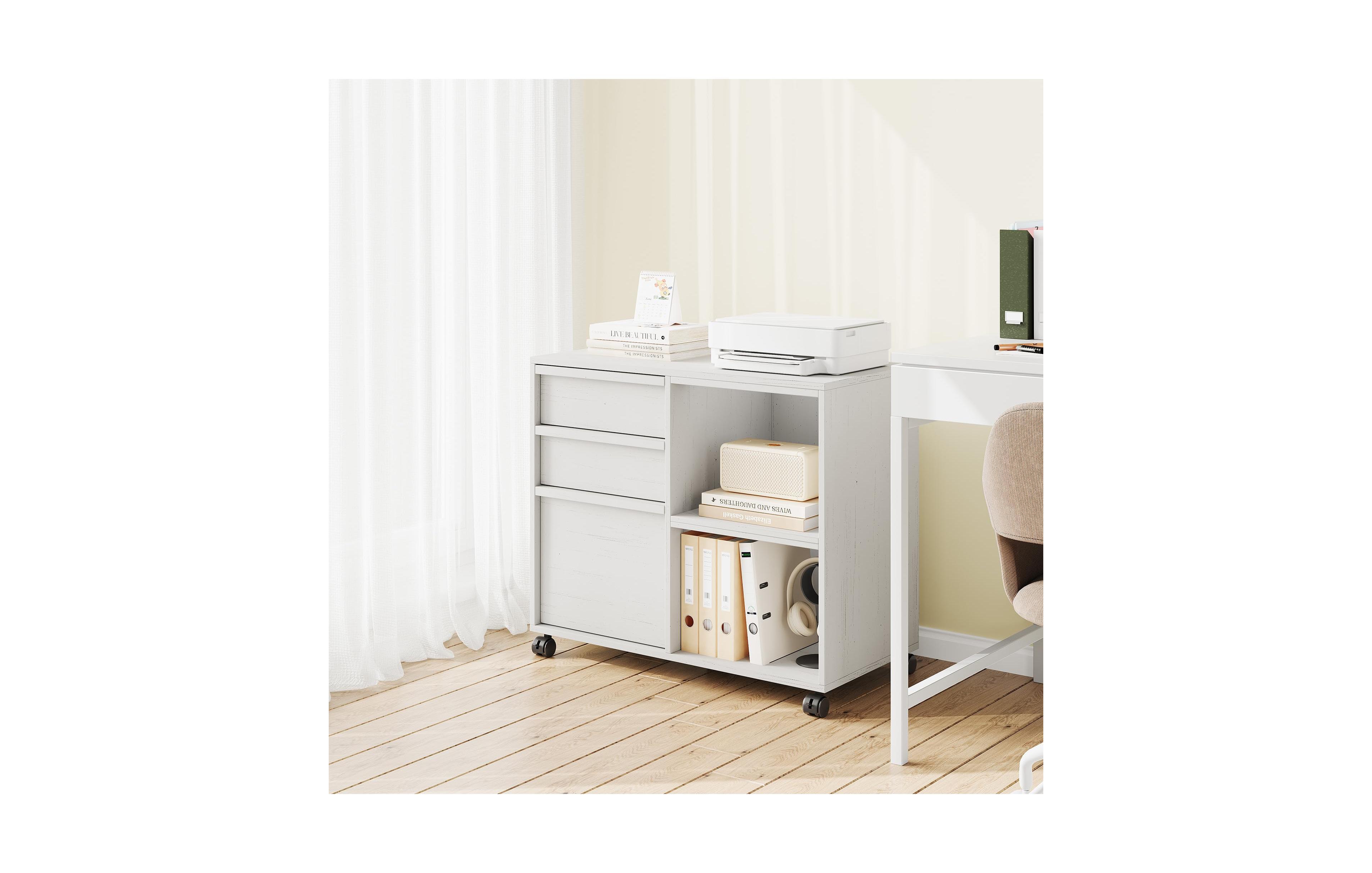 gaomon-Drawer File Cabinet with Open Shelves and Wheels for Letter and A4 Files