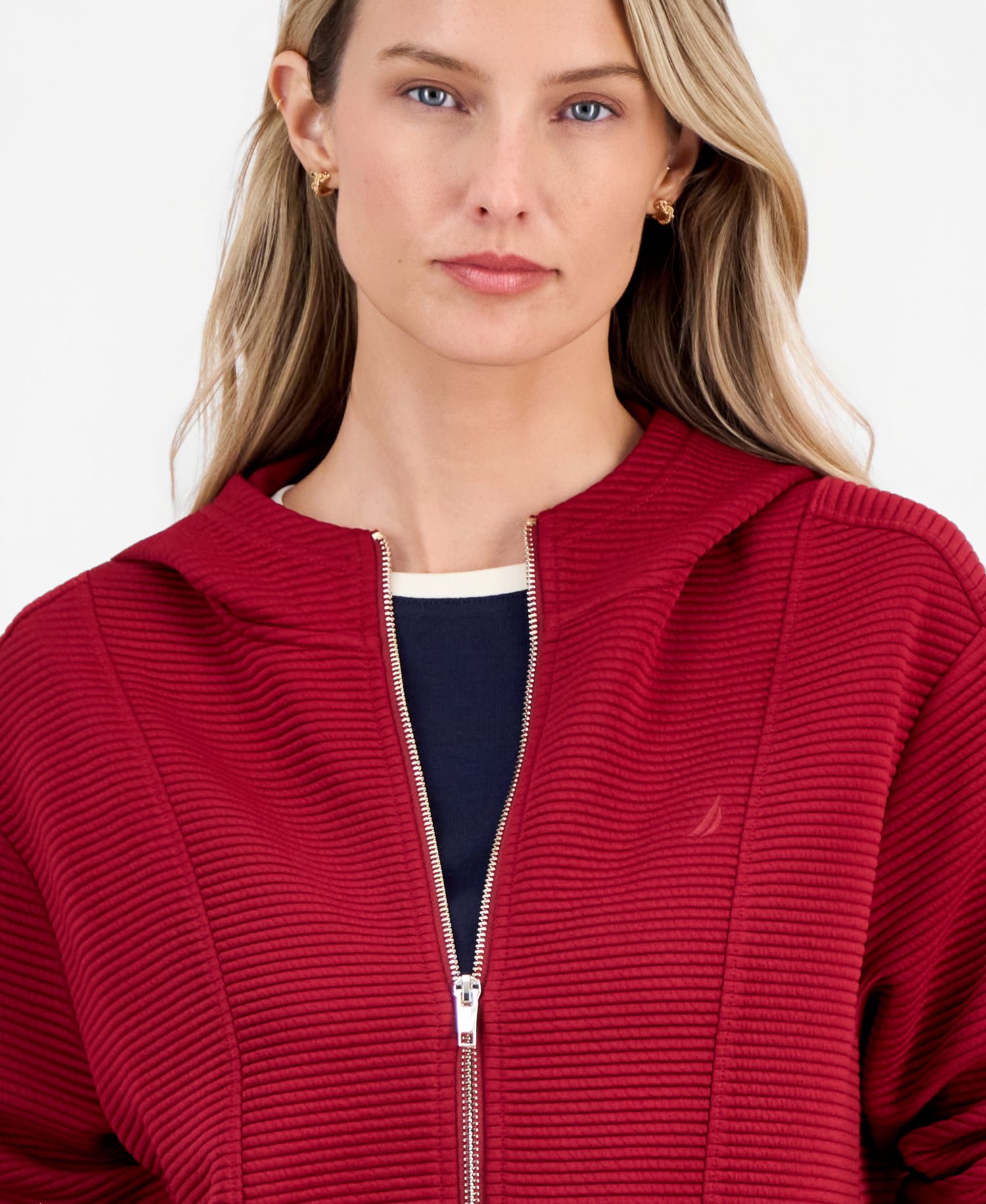 Women's Ottoman-Stitched Zippered Hoodie