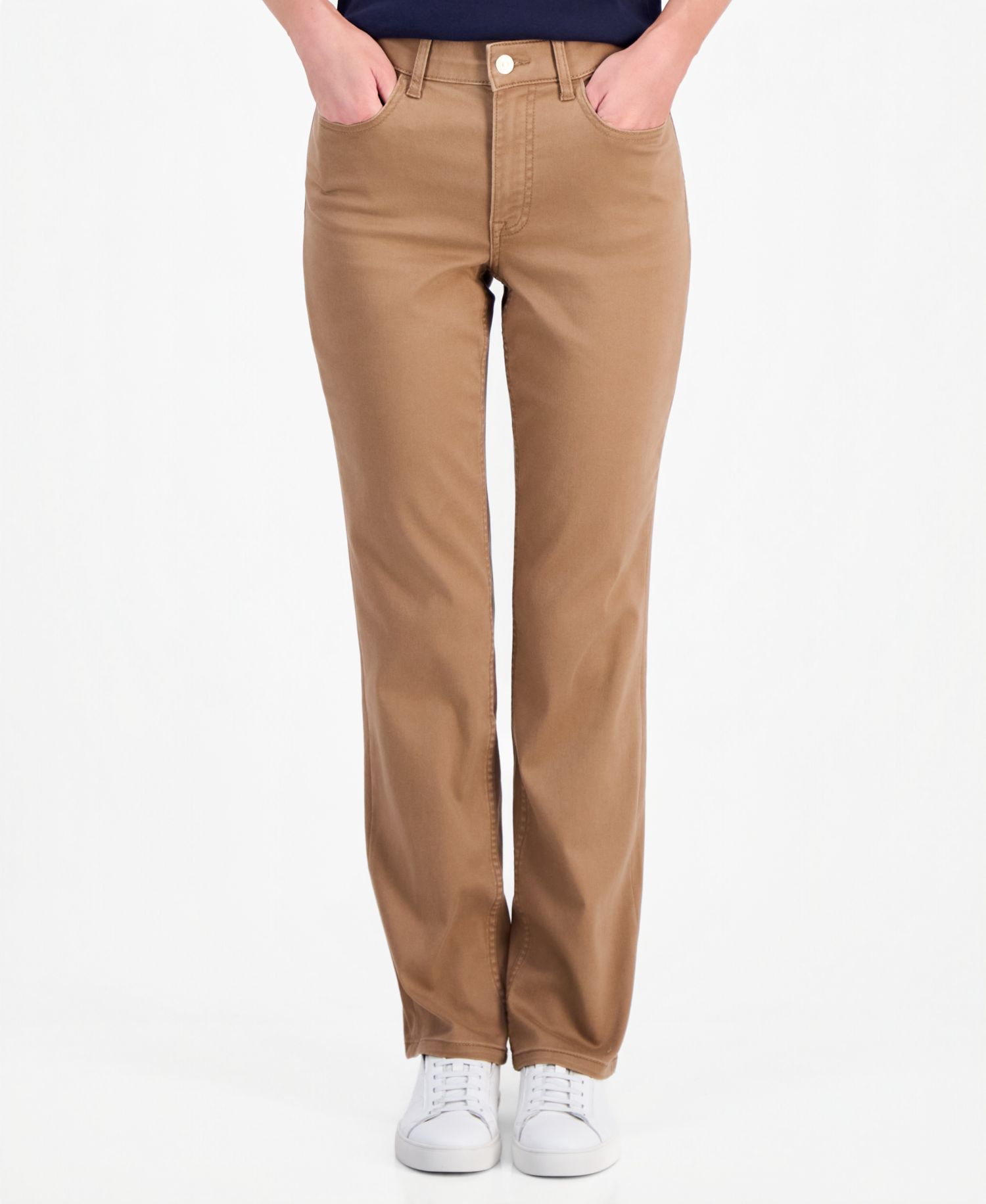 Women's Bay Sateen Straight Mid-Rise Pants