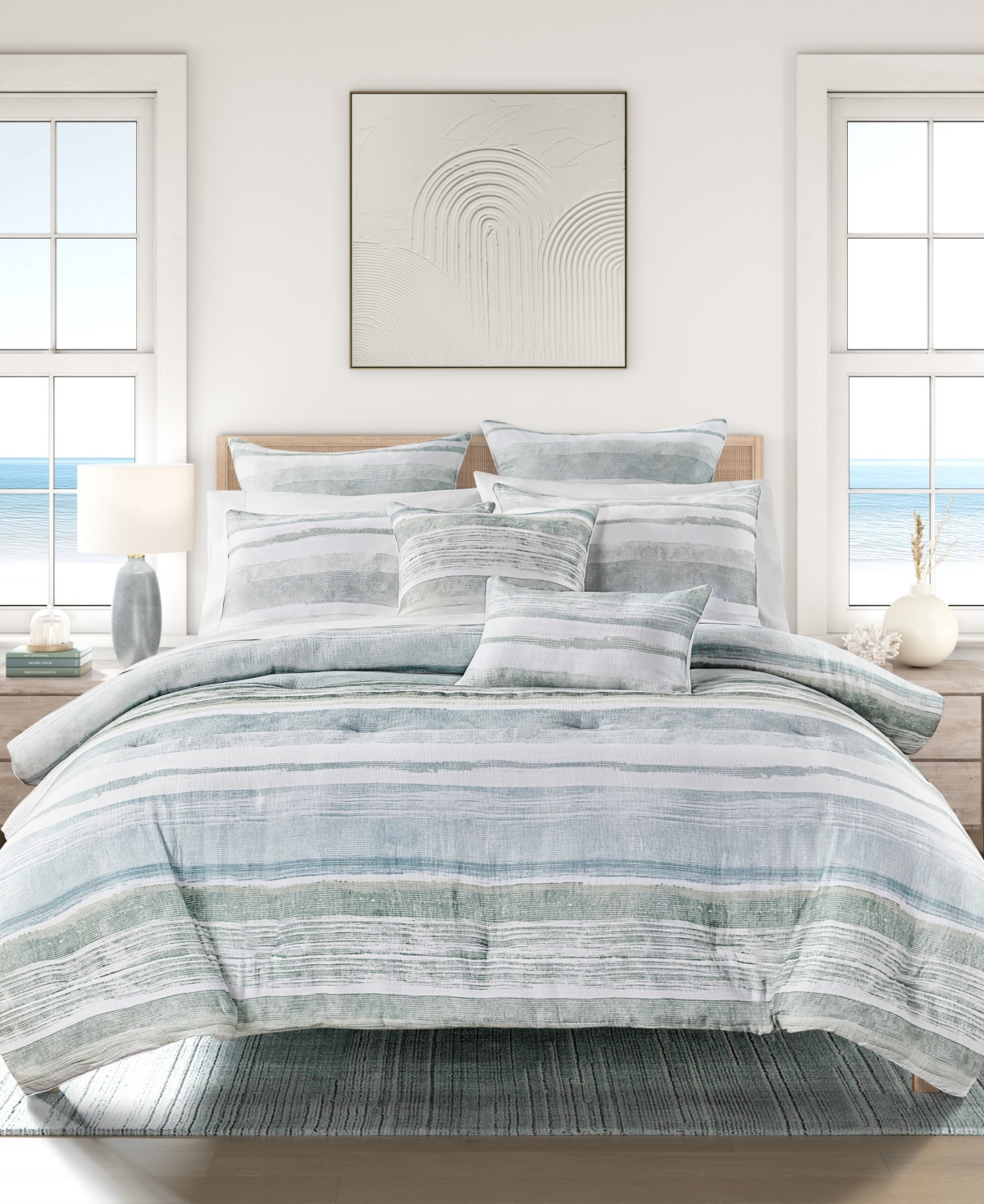 Salt Life Surf Stripe 3-Piece Comforter Set, Full/Queen