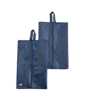 Shoe Bags for Travel Set of 2, Polyester Canvas Shoe Travel Bag with Zipper Closure (Navy)