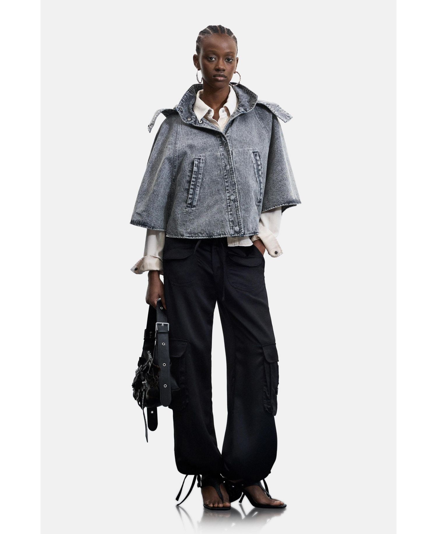 Women's Poncho denim 100% cotton