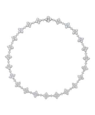 White Cubic Zirconia Flower Necklace (96-7/8 ct. t.w.) in Sterling Silver