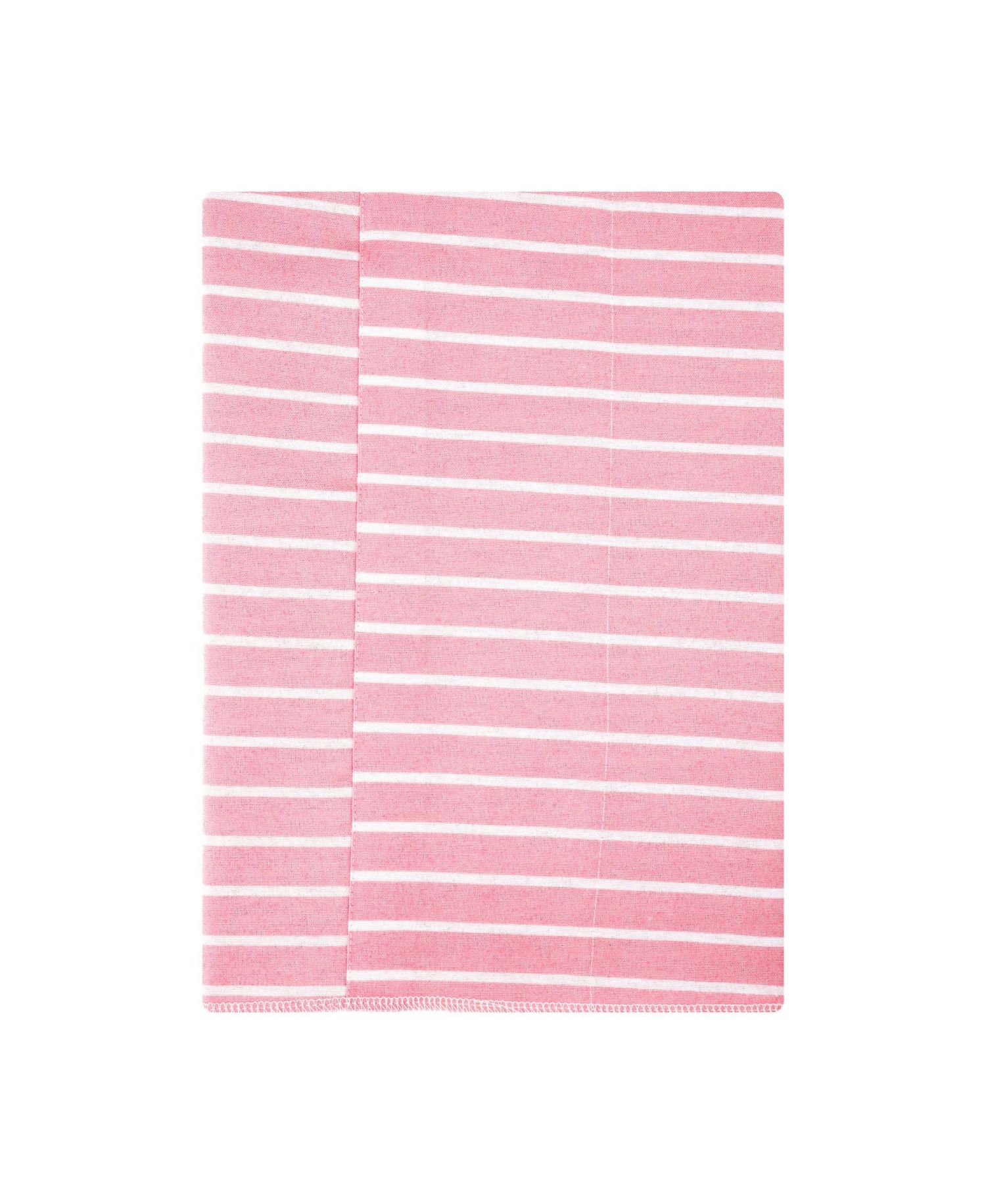 Girl Cotton Poly Flannel Burp Cloths 4-Pack, Happy Strawberries