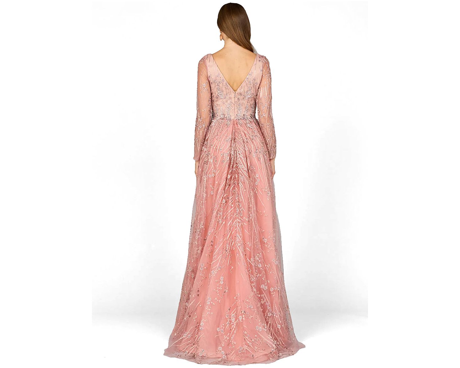 Women's Elegant Overskirt Dress with Long Sleeves