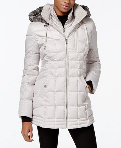 Nautica Faux-Fur-Hood Down Puffer Coat