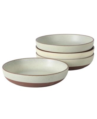 William Crest 4 Piece Dinner Bowl Set, 8.5 inch Round Reactive Stoneware Bowls, Large Soup, Pasta & Salad Bowls