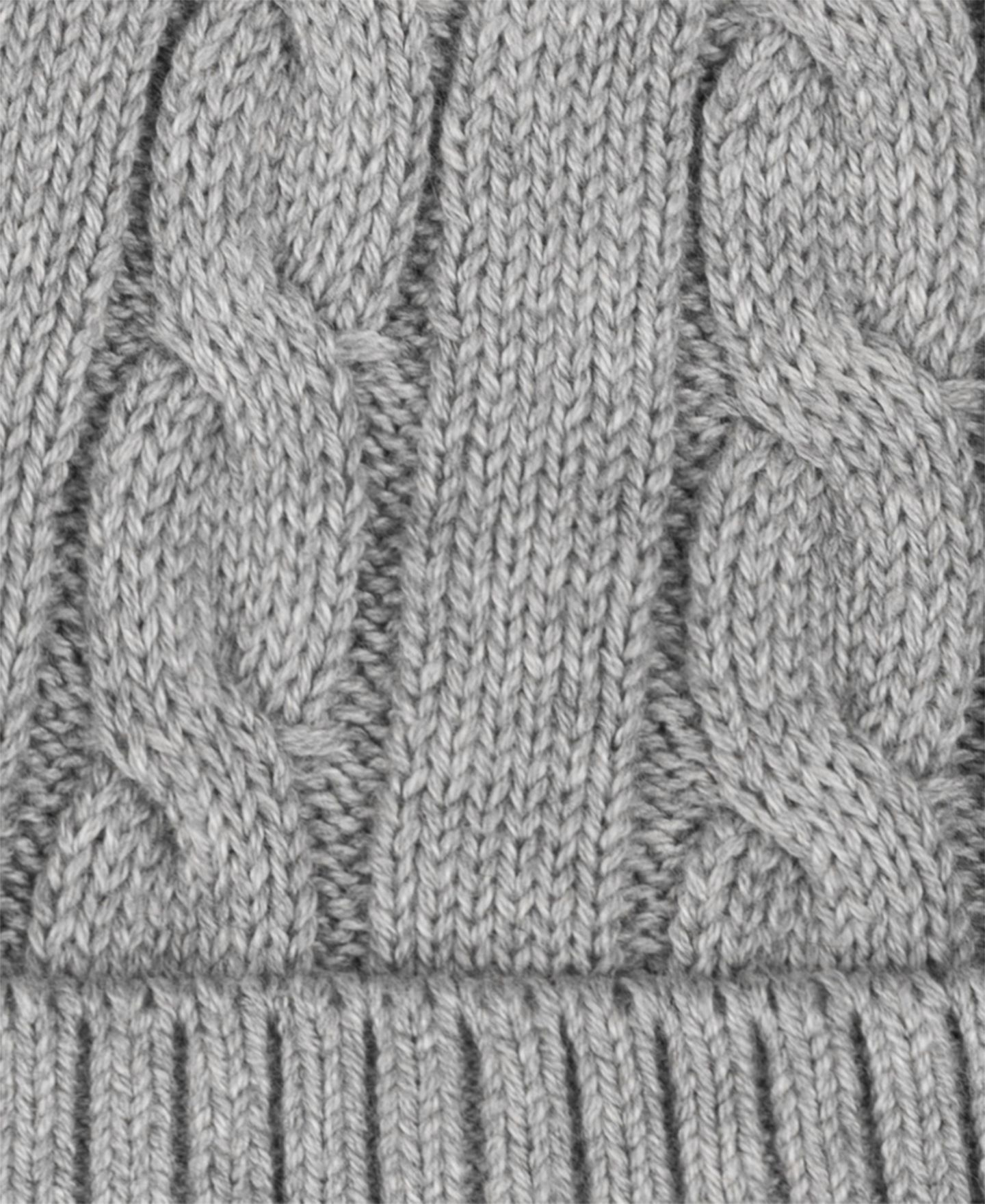 Мужская шапка Polo Ralph Lauren Cashmere Cable Beanie Hat, цвет: Меланжевый — фото 4