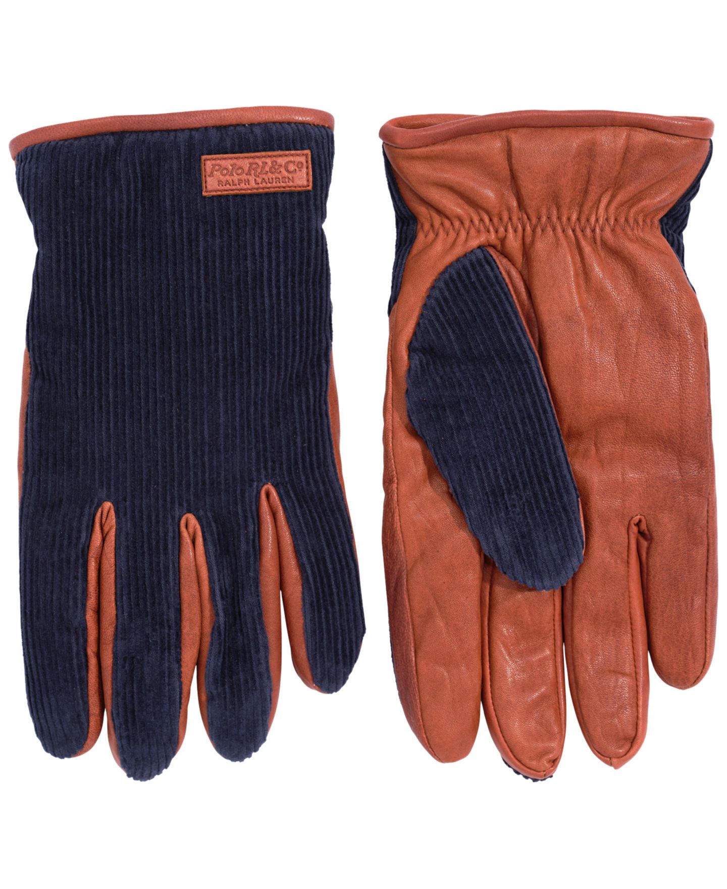 Мужские перчатки Polo Ralph Lauren Corduroy Hybrid, цвет: Тёмно-синий — фото 2