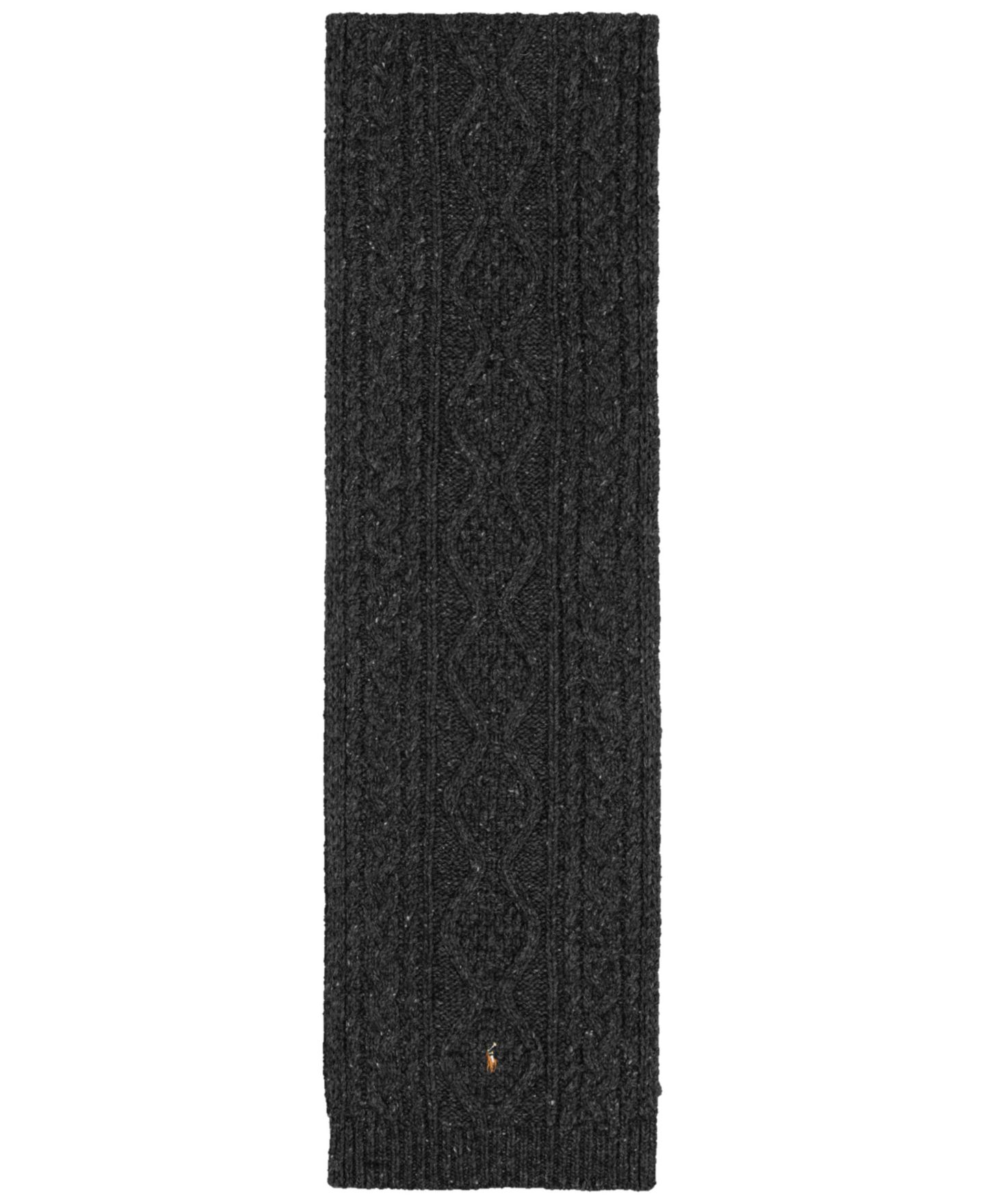 Мужской шарф Polo Ralph Lauren Wool Blend Aran Tweed, цвет: Угольный — фото 3