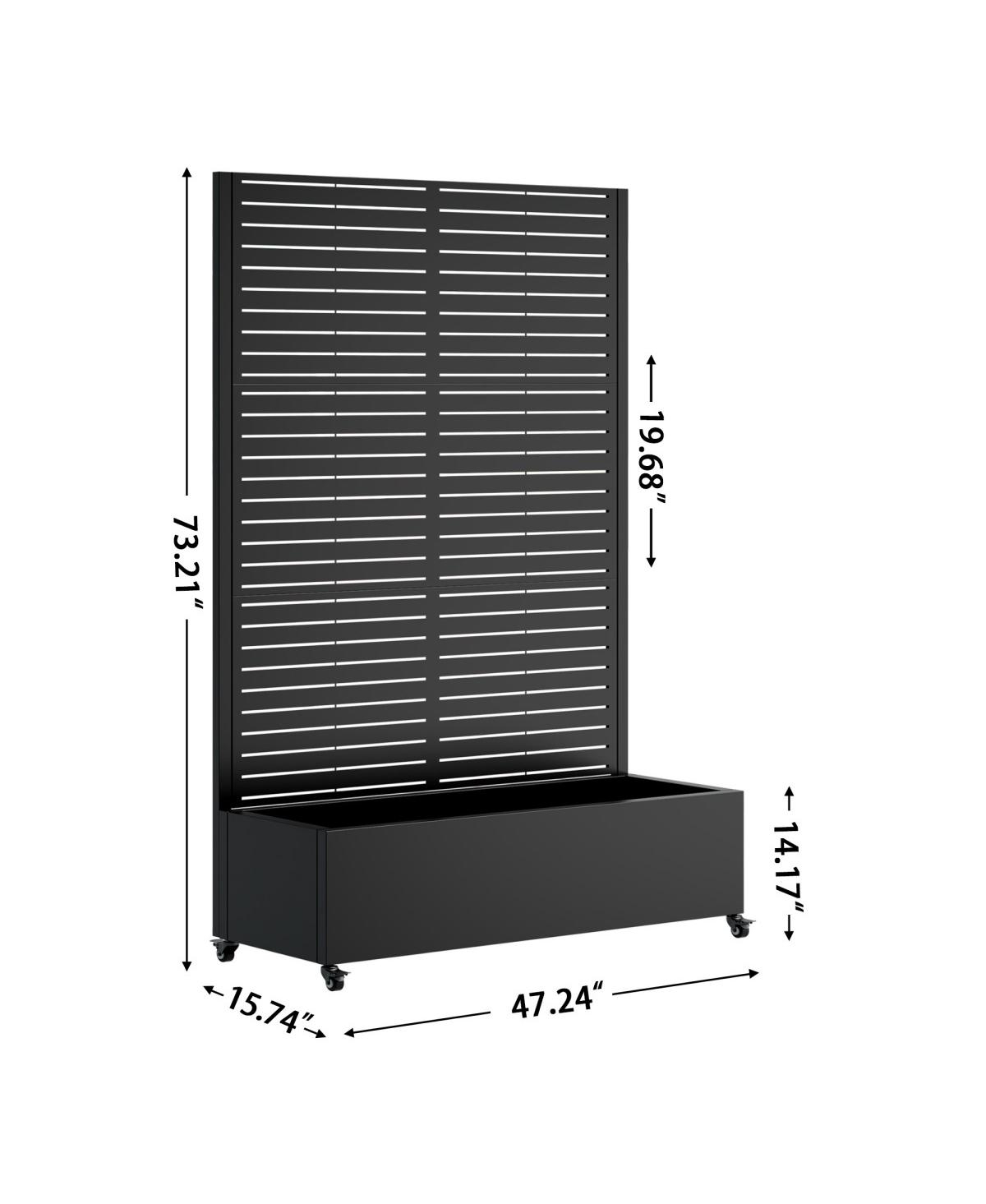 Asagikoiai Rolling Metal Raised Garden Bed with Trellis and Drainage, Outdoor Planter Box