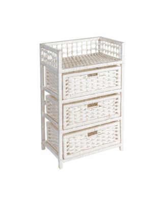 3-Drawer Storage Organizer Unit with Top Shelf and Cutout Handles