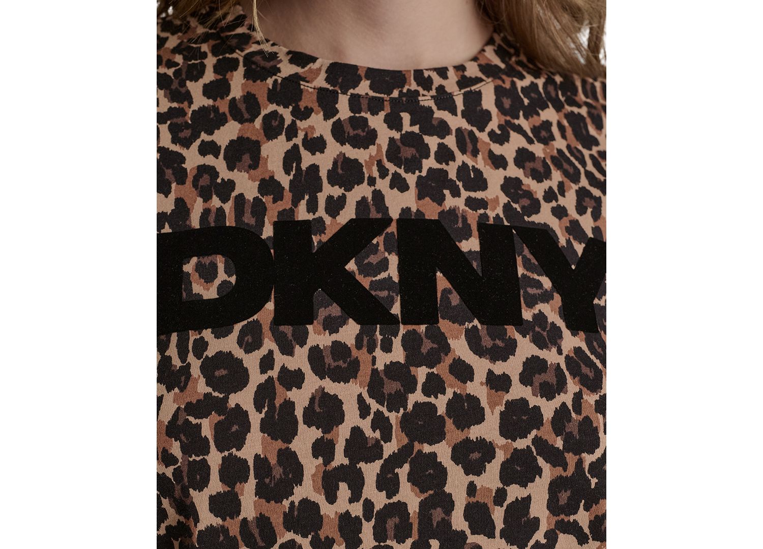 Women's Foil Logo Leopard Crewneck T-Shirt