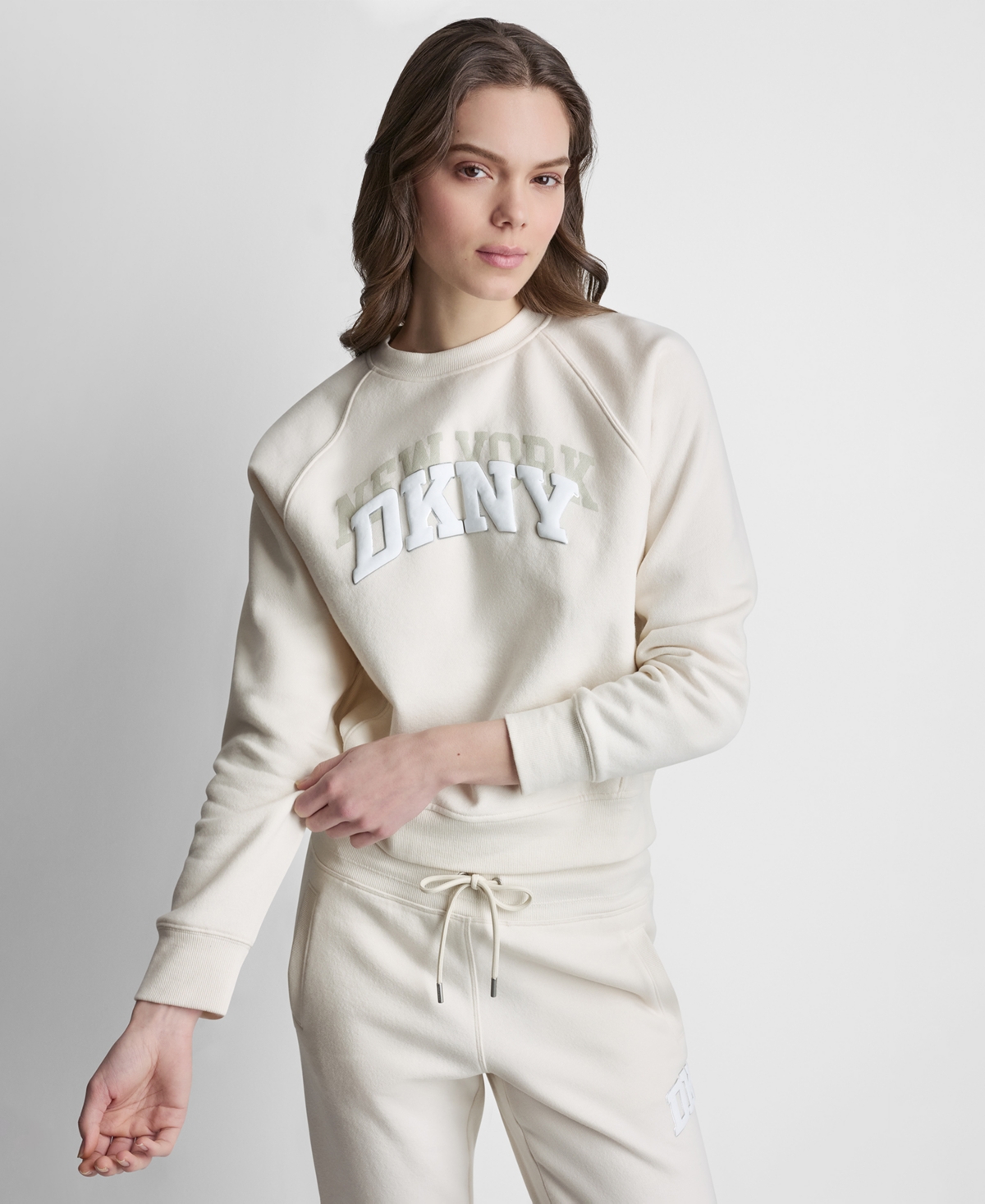 Dkny Sport Women's Ny Shadow Varsity Logo Crewneck Sweatshirt