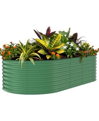 8x4x2FT Galvanized Raised Garden Bed, Metal Planter Box for Vegetables Flowers Herbs, Rust-Resistant Outdoor Garden Bed