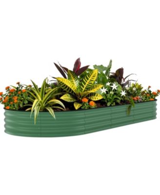 8x4x1.5FT Galvanized Raised Garden Bed, Metal Planter Box for Vegetables Flowers Herbs, Rust-Resistant Outdoor Garden Bed