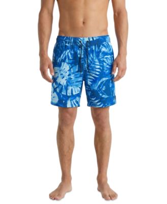 Men's Patchwork Palm Printed 7" Volley Swimsuit