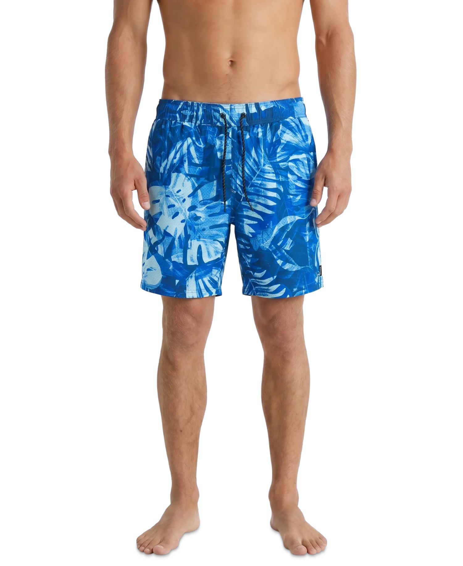 Men's Patchwork Palm Printed 7" Volley Swimsuit