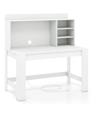 Contemporary Computer Desk with Hutch and Organizer Shelves