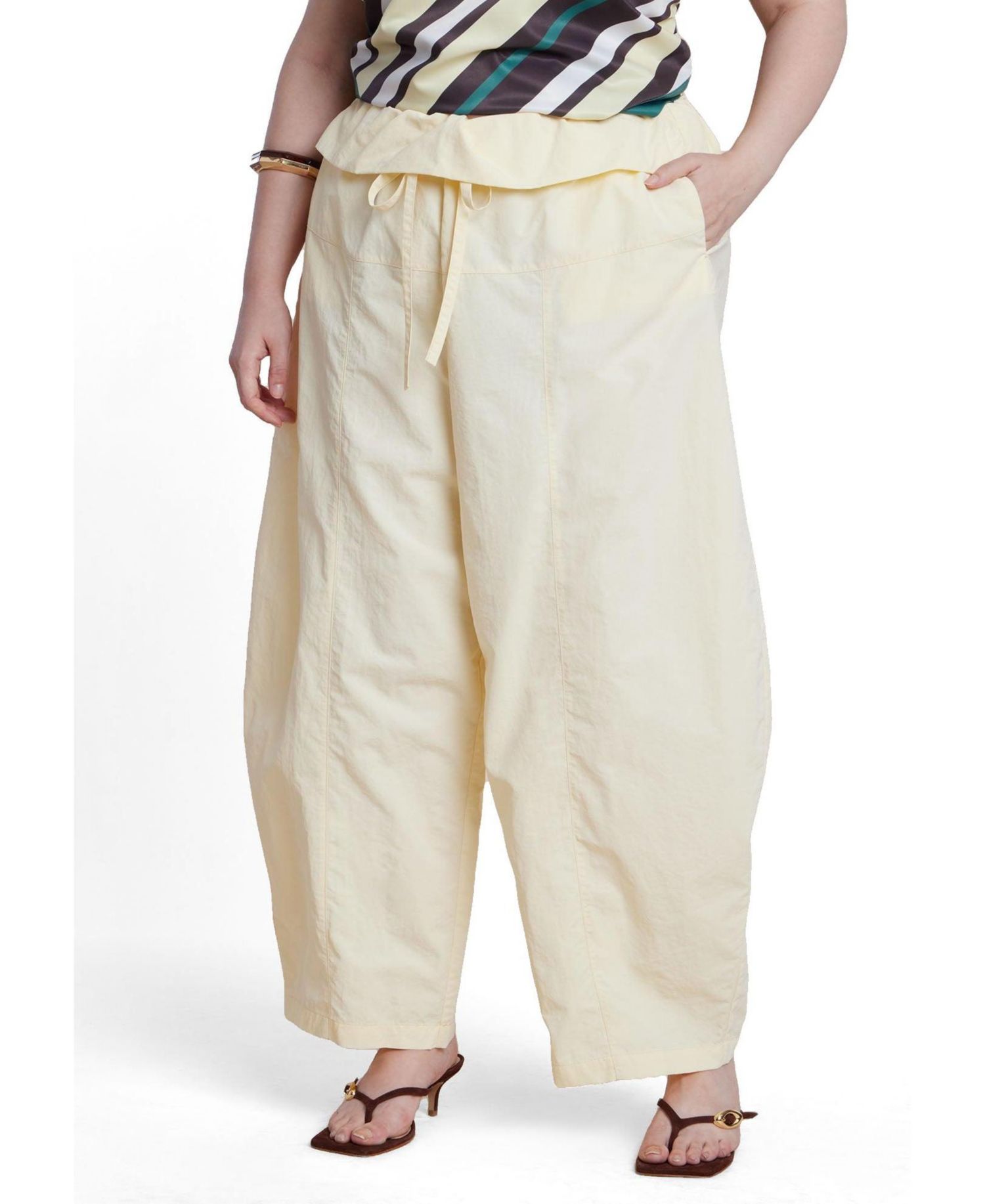 Plus Size Foldover Tie Waist Pant