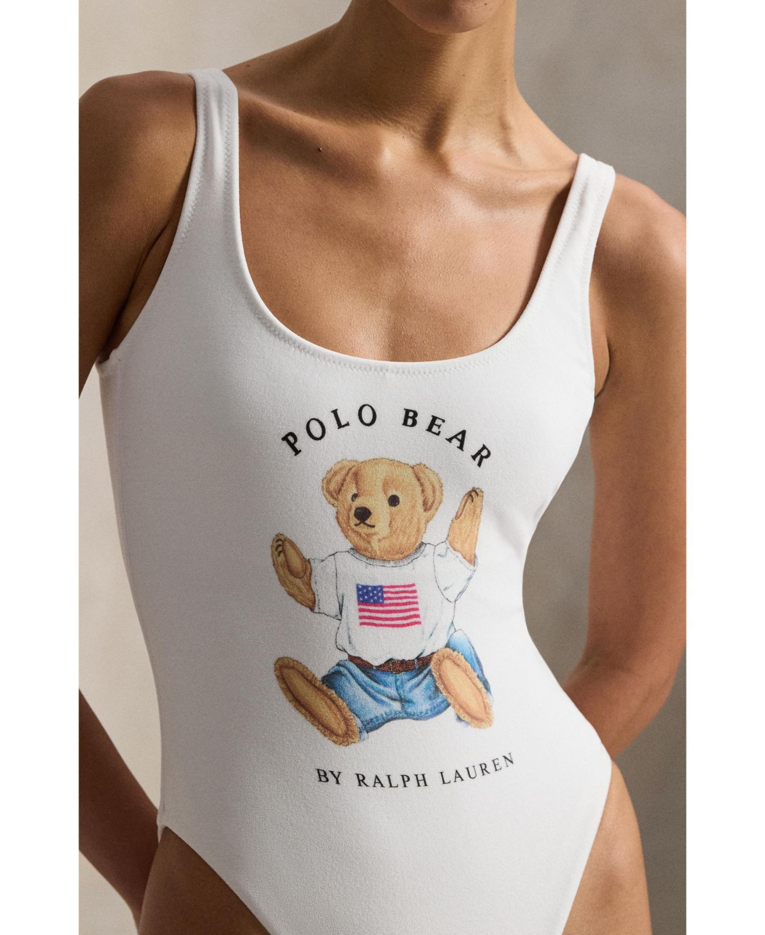 Women's Polo Bear Tank One-Piece Swimsuit