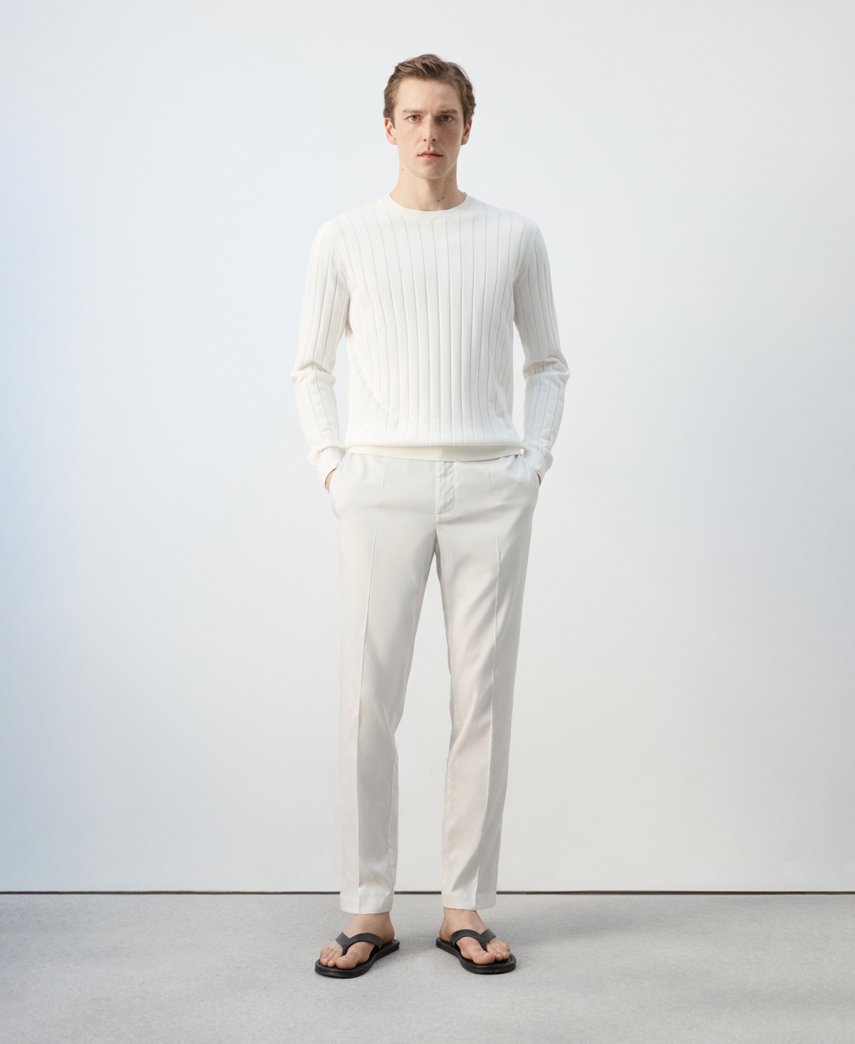 Mango Men's Cotton Fine-Knit Sweater