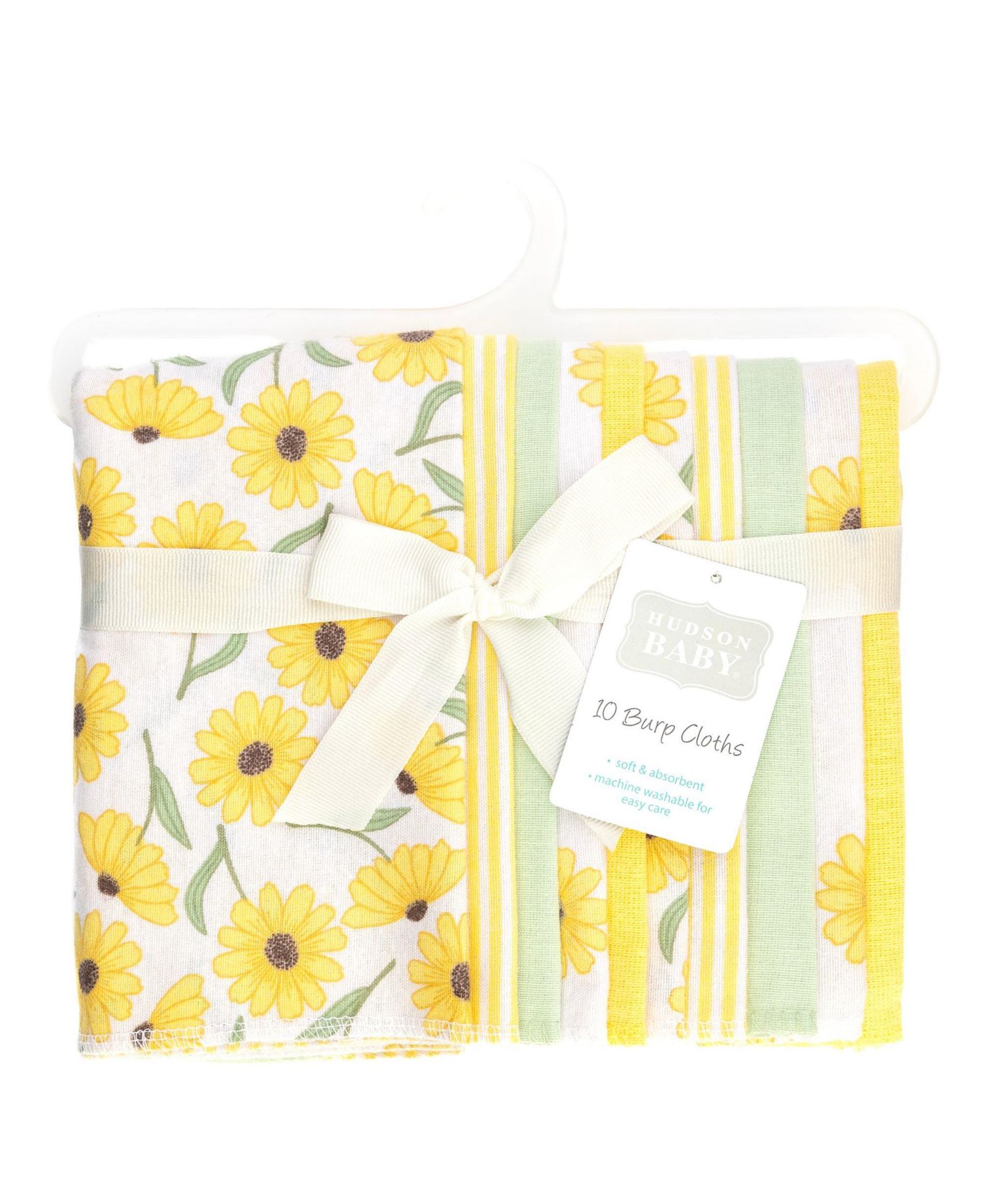 Girl Cotton Poly Flannel Burp Cloths 10-Pack, One Size