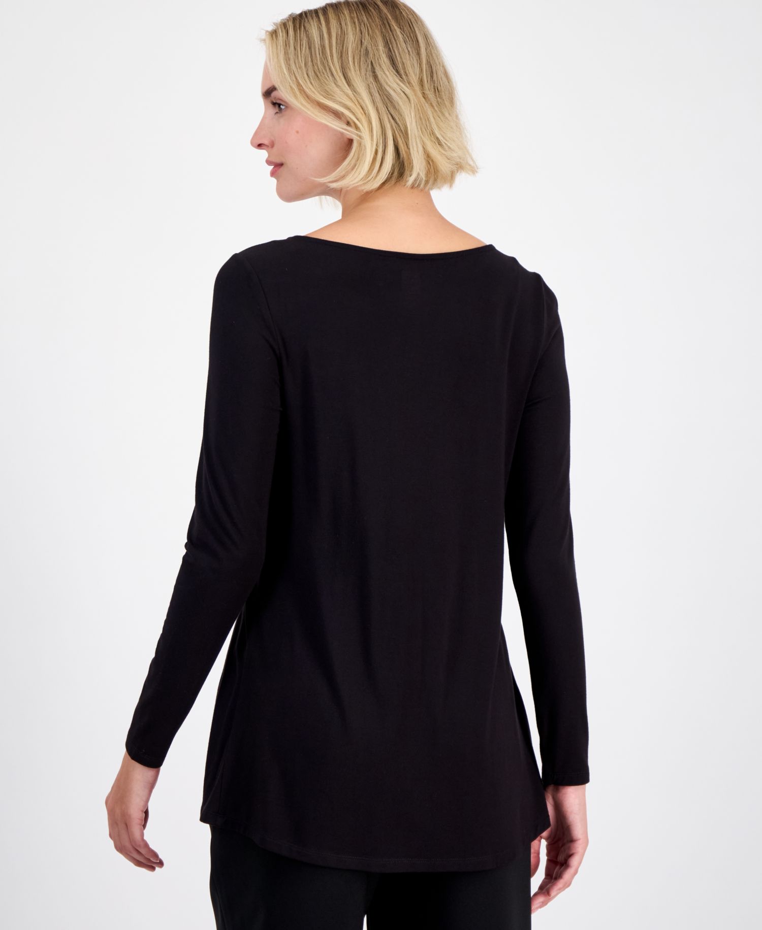 Women's Smocked-Waist Boat-Neck Top