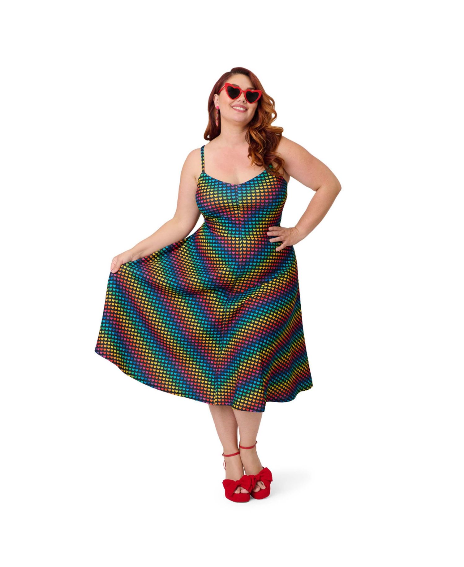 Women's Plus Size 1970s Chevron Midi Dress
