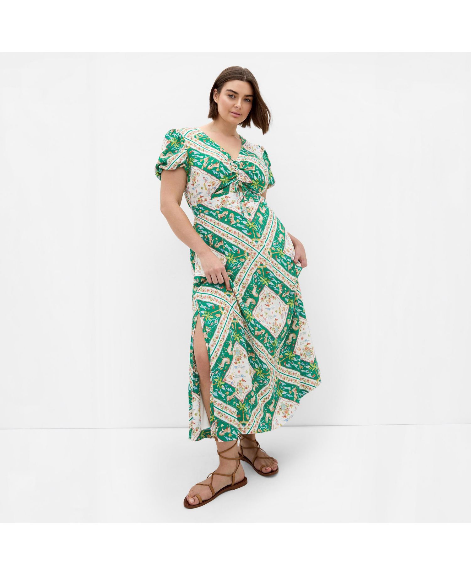 Women's Plus Size Aliya Ditsy Print Maxi Dress