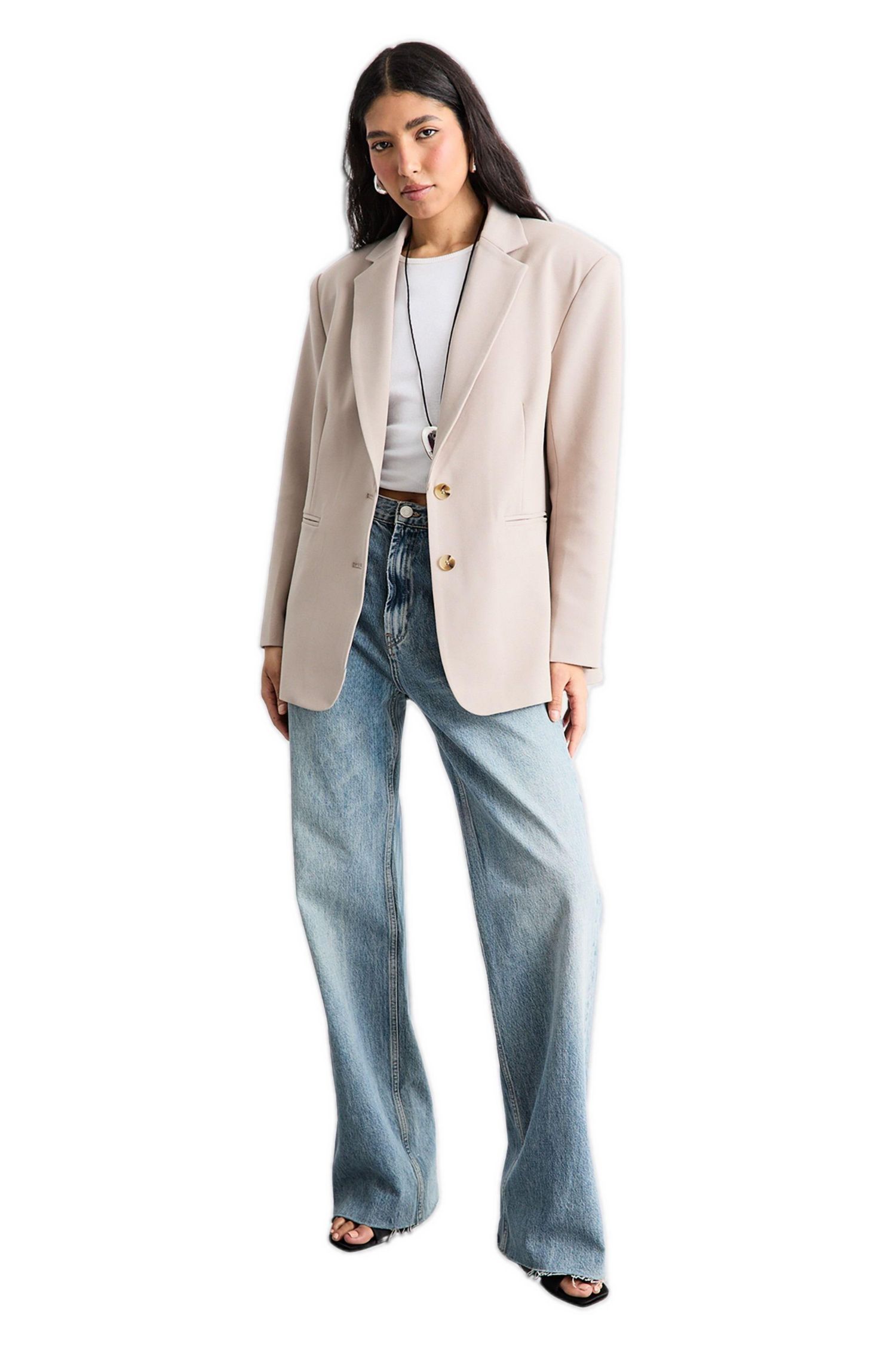 Women's Oversized Single Breasted Blazer