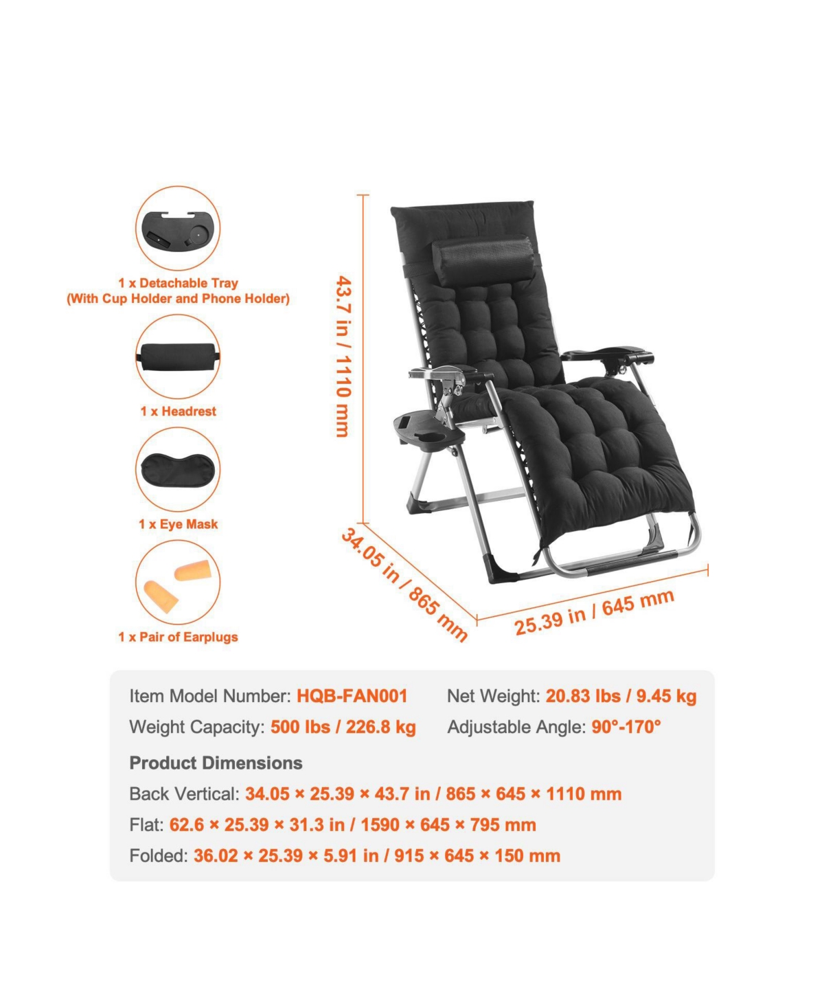 Cozito Zero Gravity Recliner Lounge Chair