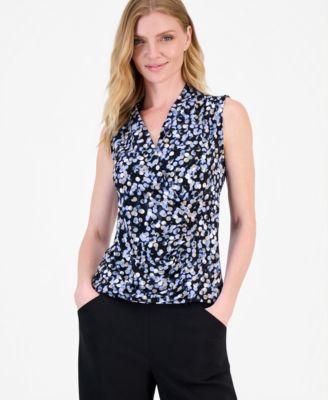 Women's Surplice-Neck Gathered-Waist Top