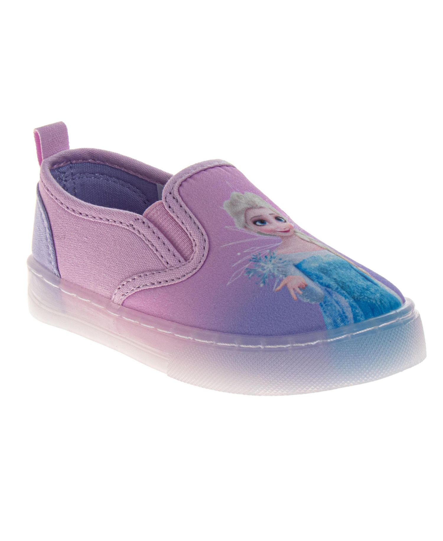 Frozen Design Elsa and Anna Slip On Canvas Girls Easy Wear Style Glitter Everyday Comfort