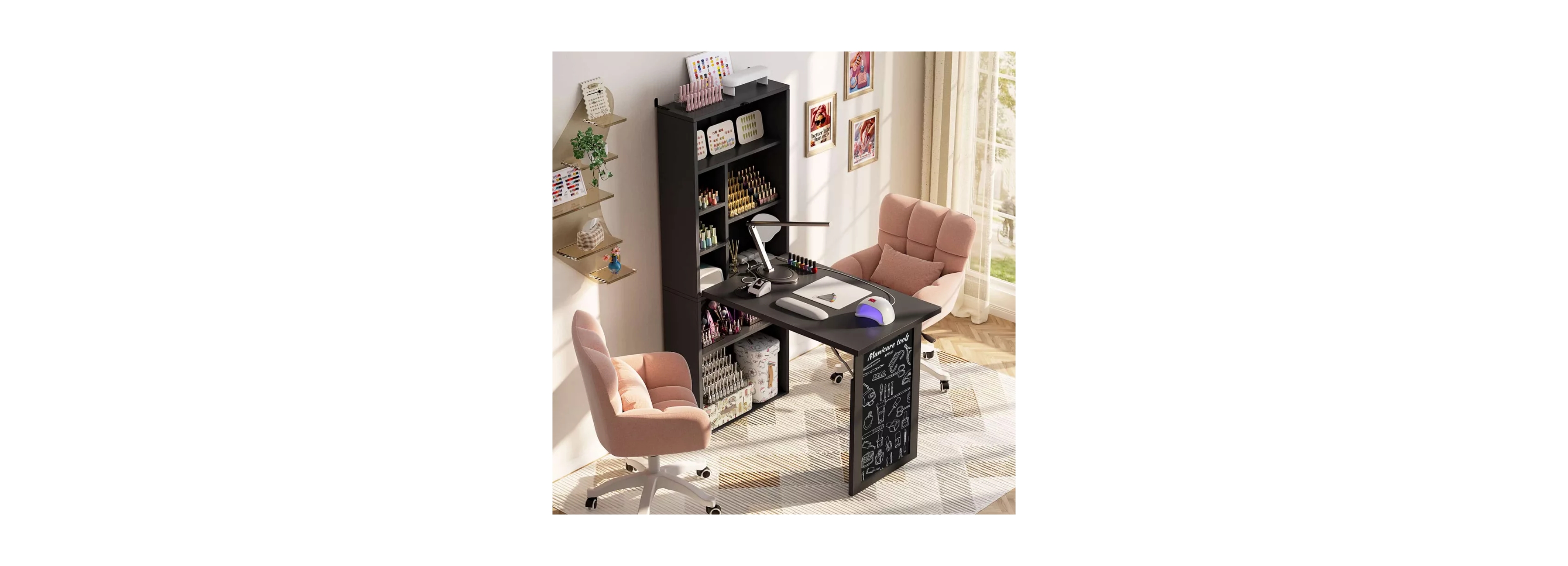 Aheaplus Foldable Desk with Charging Station, Space-Saving Murphy Table
