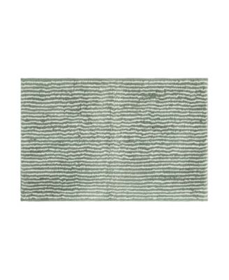 Pinstripe Cotton Bath Mat, 34" x 21"