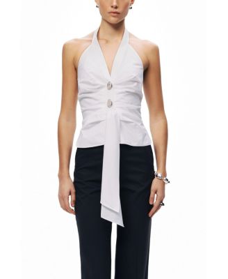 Women's Halter Neck Tie Detail Blouse