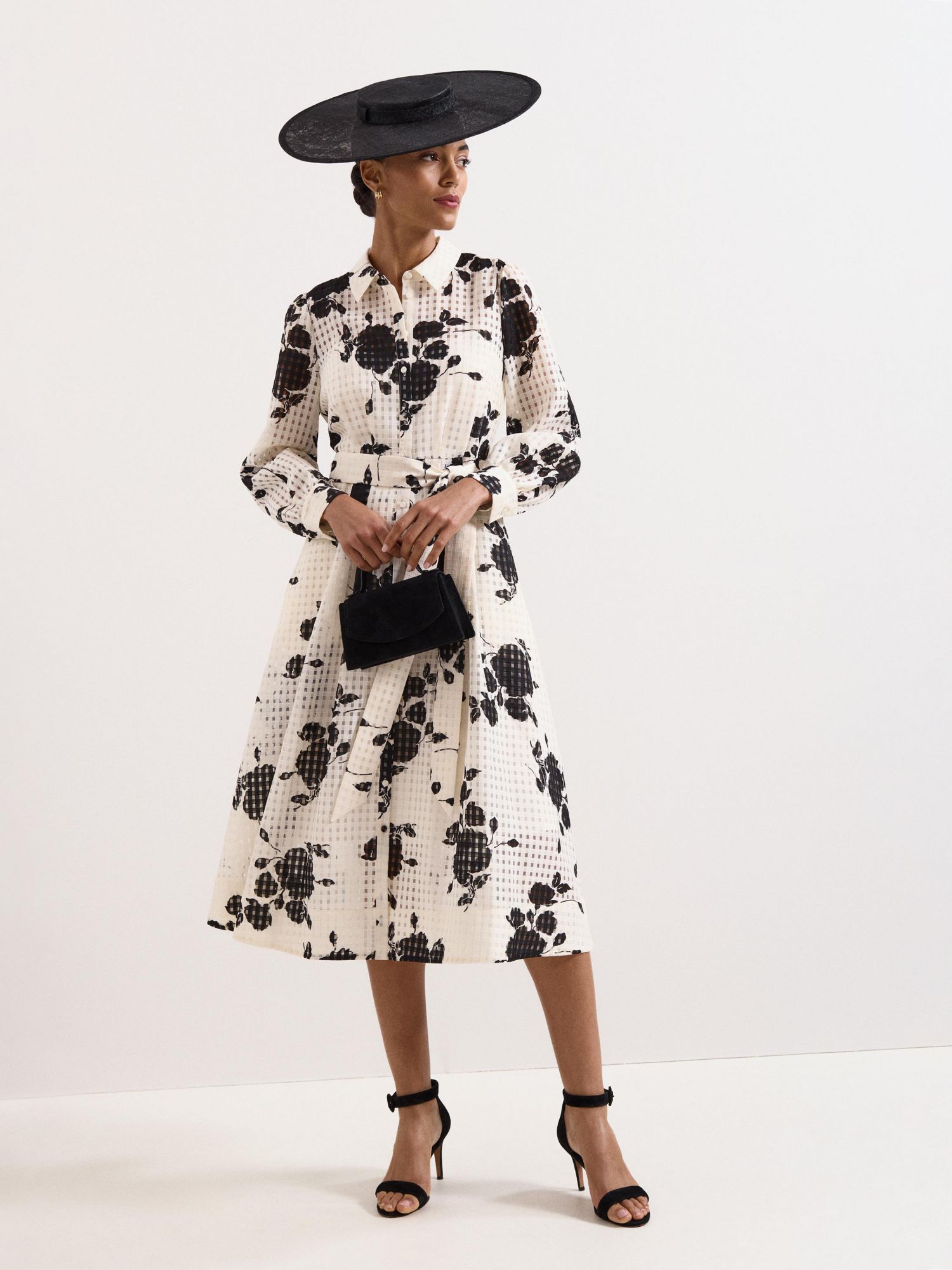 Women's Natalie Floral Belted Shirt Dress