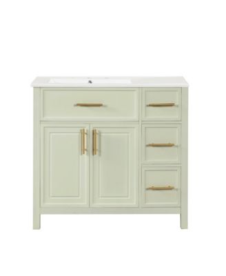 36 Inch Bathroom Vanity with Sink Top Solid Wood Bathroom Vanity Cabinet   Modern Storage Bathroom Furniture for Home Bathroom