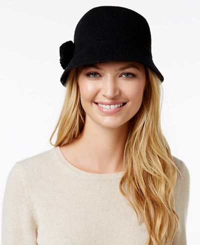 August Hats Melton Pom Pom Cloche