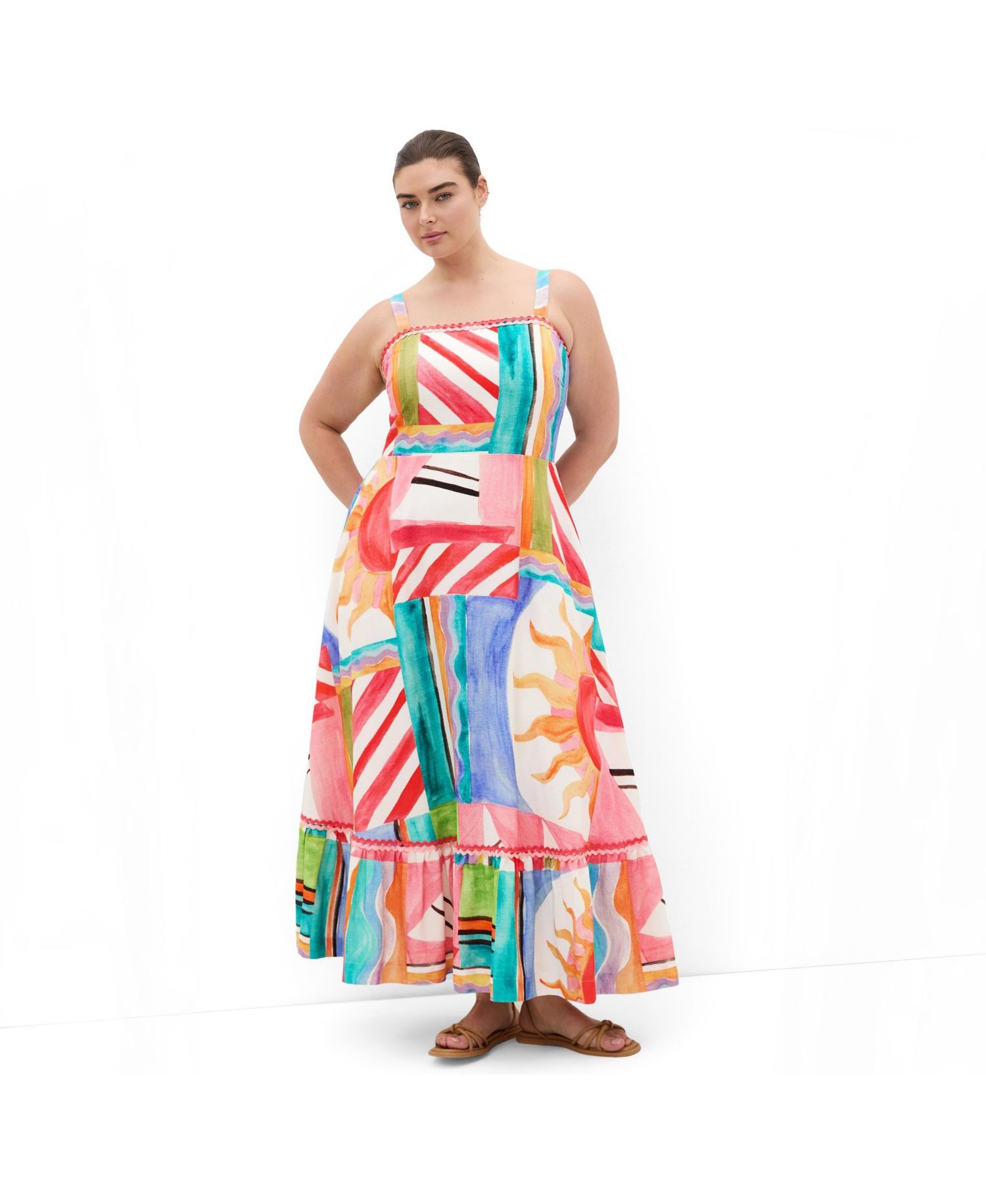 Women's Plus Size Sunlit Print Maxi Dress