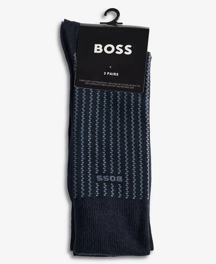 BOSS by Men's Minicube Detail Socks, 3-Pack - thumbnail 2