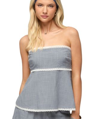 Women's Ellie Lacey Ginghman Strapless Top
