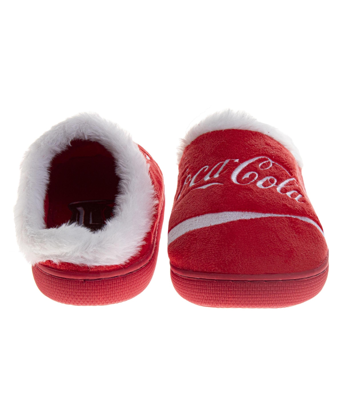 Coca-Cola Men's Coca Cola Classic Script Casual Slippers for Cozy SoftLined Warm Indoor Comfort Shoes
