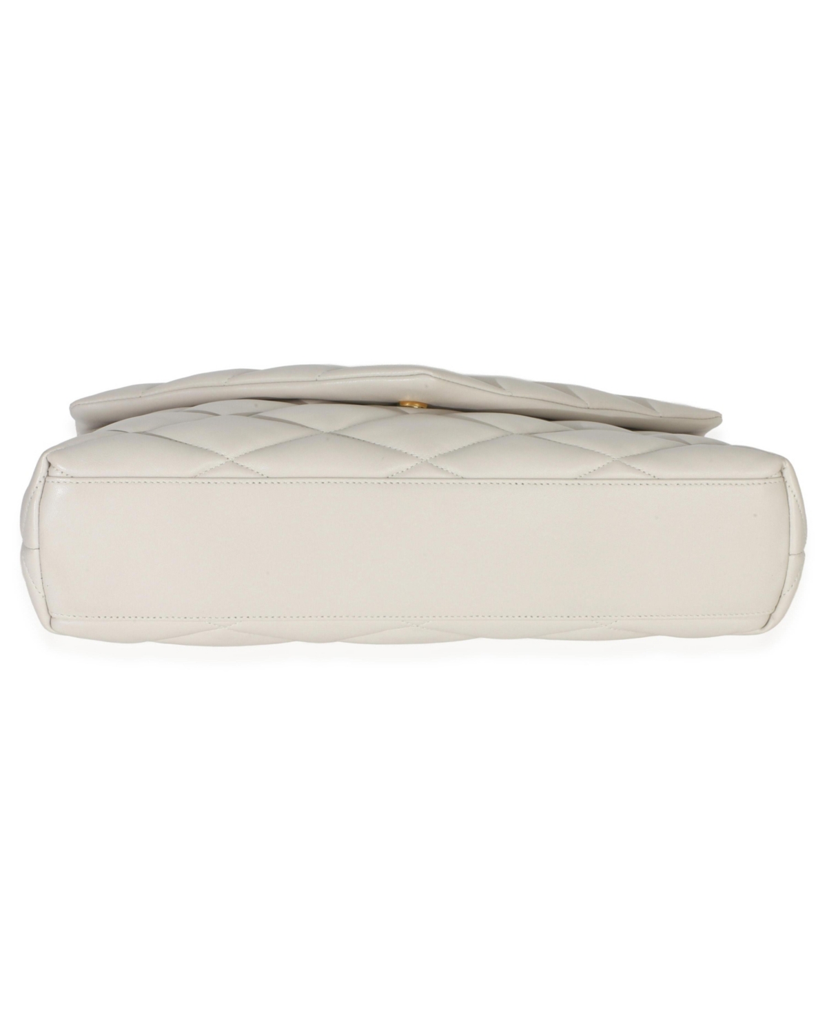 Pre-Owned Saint Laurent Crema Soft Quilted Lambskin Sade Puffer Envelope Clutch
