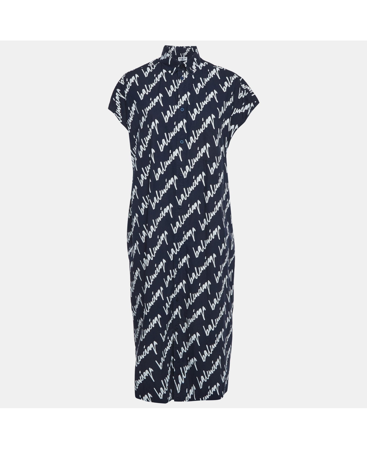 Pre-Owned Balenciaga Women's Printed Cotton Midi Dress