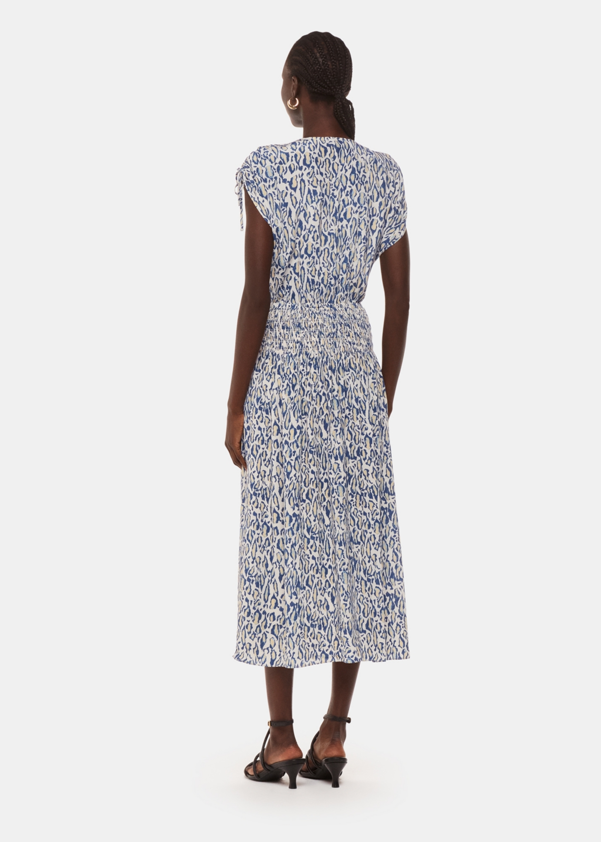 Whistles Women's Flaming Leopard Print Midi Dress