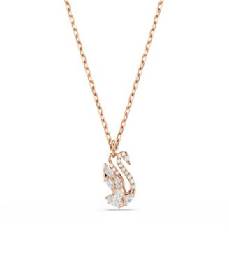 Rose Gold-Tone Plated Swan Pendant Necklace
