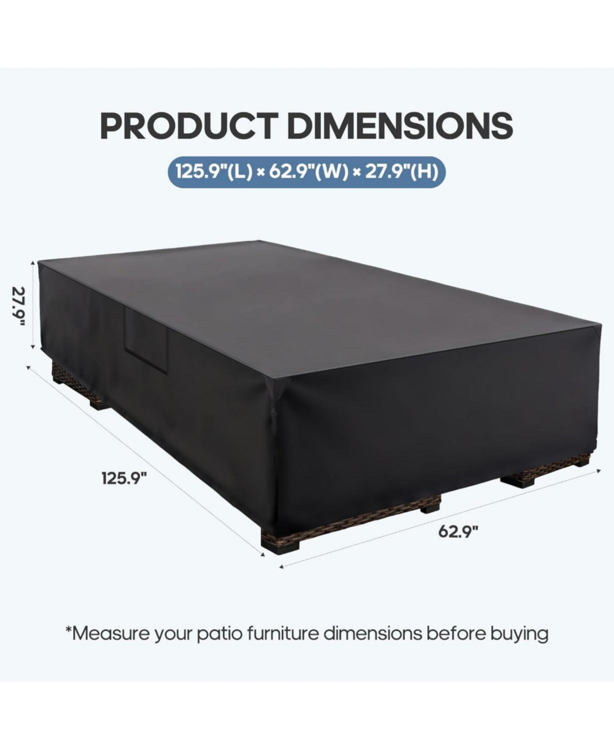 Yiortwo 600D Waterproof Patio Furniture Cover for Outdoor Dining Table and Chairs